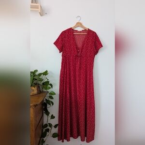 Red Polka Dot Maxi Dress